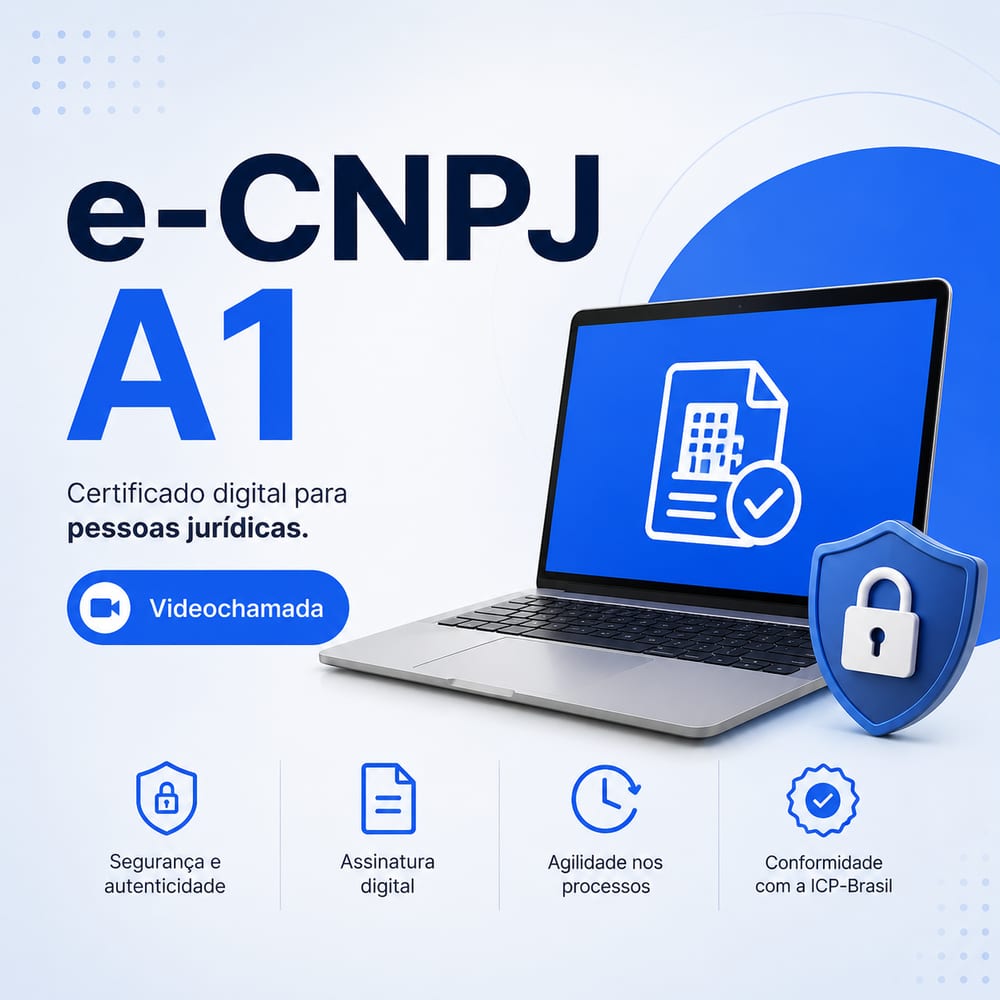 Certificado Digital e-CNPJ A1 — validade de 1 ano